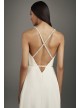 Crepe Wrap Gown with Jeweled Crisscross Low Back  VW351495