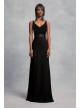 Crepe and Velvet Bridesmaid Dress with Open Back  VW360195V