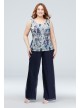 Crinkled Metallic Plus Size Pantsuit Onyx 950552