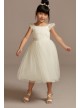 Crochet Cap Sleeve Ruffle Flower Girl Dress  OP265