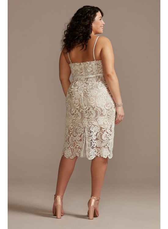 Crochet Lace Overlay Midi Plus Size Dress DB Studio 9SDWG0773