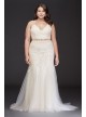 Cross-Back Chantilly Lace Plus Size Wedding Dress Melissa Sweet 8MS251198