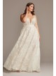 Crystal Bead Double Strap Plus Size Wedding Dress  9SWG840