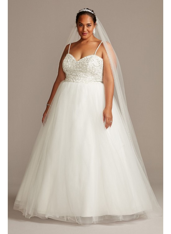 Crystal Floral Bodice Plus Size Wedding Dress  Collection 9WG3996