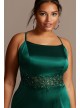 Crystal Illusion Waist Spaghetti Plus Size Gown City Triangles 2622GK8W