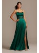 Crystal Illusion Waist Spaghetti Strap Satin Gown City Triangles 2622GK8B