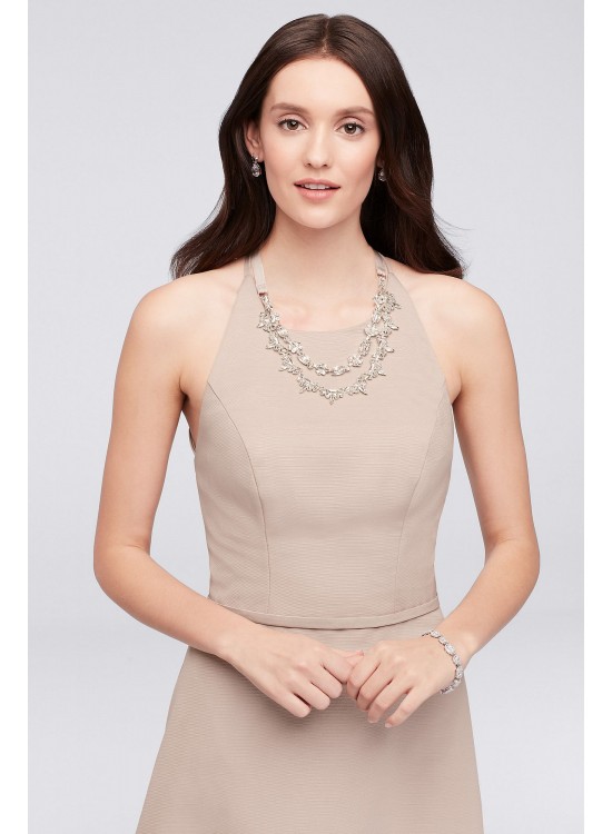 Crystal Necklace Faille A-Line Bridesmaid Dress  OC290034