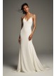 Crystal T-Back Stretch Crepe Slip Gown with Ribbon  VW351473