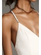 Crystal T-Back Stretch Crepe Slip Gown with Ribbon  VW351473