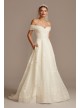 Cuff Off the Shoulder Lace 3D Floral Wedding Dress  CWG877