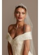 Cuff Off the Shoulder Lace 3D Floral Wedding Dress  CWG877