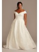 Cuff Off the Shoulder Lace Plus Size Wedding Dress  8CWG877