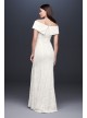 Cuffed Off-the-Shoulder Lace Sheath Gown with Slit DB Studio DB1531