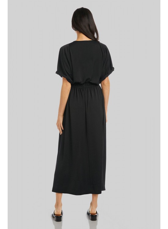 Cuffed Short Sleeve Surplice Dress with Tie Karen Kane L48566