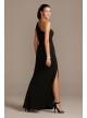 Cutout One-Shoulder Crepe Gown with Skirt Slit  WBM2061