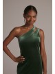 Cutout One-Shoulder Velvet Gown with Skirt Slit DB Studio WBM2798V1