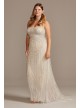 Deco Beaded Plus Size Lace Sheath Wedding Dress  9SWG829