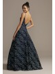 Deep-V Back Ball Gown with Embellished Leaves Glamour by Terani 1912P8564