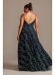 Deep-V Back Plus Size Gown with Embellished Leaves Glamour by Terani 1912P8564W