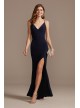 Deep-V Crossing Side Cutouts Spaghetti Strap Gown Jump 11004