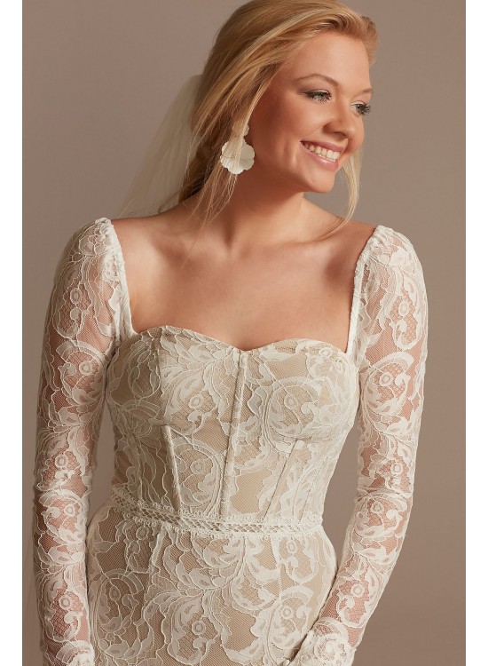 Detachable Sleeves Lace Sheath Wedding Dress DB Studio WG4020