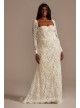 Detachable Sleeves Plus Size Lace Wedding Dress DB Studio 9WG4020