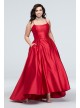 Double Skinny Strap Plus Size Gown with Pockets Blondie Nites 1620BNW