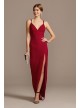 Double Spaghetti Strap Deep-V Dress with Slit Emerald Sundae CVA3405600