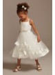 Double Strap Flower Girl Dress with Satin Edge Hem  WG1413