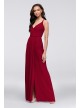 Double-Strap Long Georgette Bridesmaid Wrap Dress  F19755