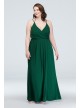 Double-Strap Long Georgette Bridesmaid Wrap Dress  F19755