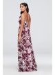 Double-Strap Long Printed Bridesmaid Wrap Dress  F19755P