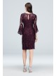 Draped Bell Sleeve Glitter Lace Cocktail Dress Nightway 21660