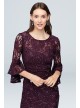 Draped Bell Sleeve Glitter Lace Cocktail Dress Nightway 21660