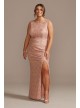 Draped Lace Floor-Length Dress with Matching Shawl  WBM2537W