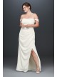 Draped Off the Shoulder Plus Size Crepe Gown DB Studio INT19673W