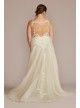 Drop Waist Beaded Applique Plus Size Wedding Gown Galina Signature 9SWG923