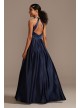 Embellished Bodice Satin Gown with Open Back Blondie Nites 1168BN