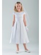 Embellished Cummerbund Tea-Length Communion Dress  C5-351