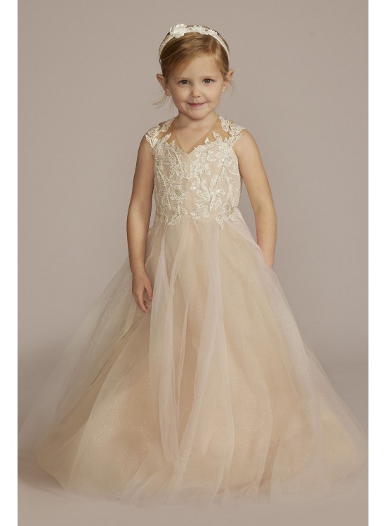 Embellished Glitter Tulle Flower Girl Dress DB Studio WG1452