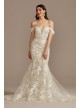 Embellished Lace Swag Sleeve Petite Wedding Dress  7LSSWG899