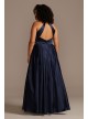 Embellished Satin Plus Size Gown with Open Back Blondie Nites 1168BNW