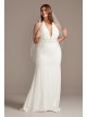 Embellished Waist Plus Size Halter Wedding Dress  9SWG838