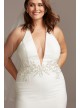 Embellished Waist Plus Size Halter Wedding Dress  9SWG838