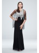 Embroidered Crystal-Accented Vines Gown with Shawl Alex Evenings 160073D