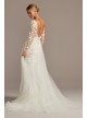 Embroidered Floral Illusion Bodysuit Wedding Dress  SWG851