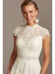 Embroidered Illusion Mock Neck Tall Wedding Dress Melissa Sweet 4XLMS251205