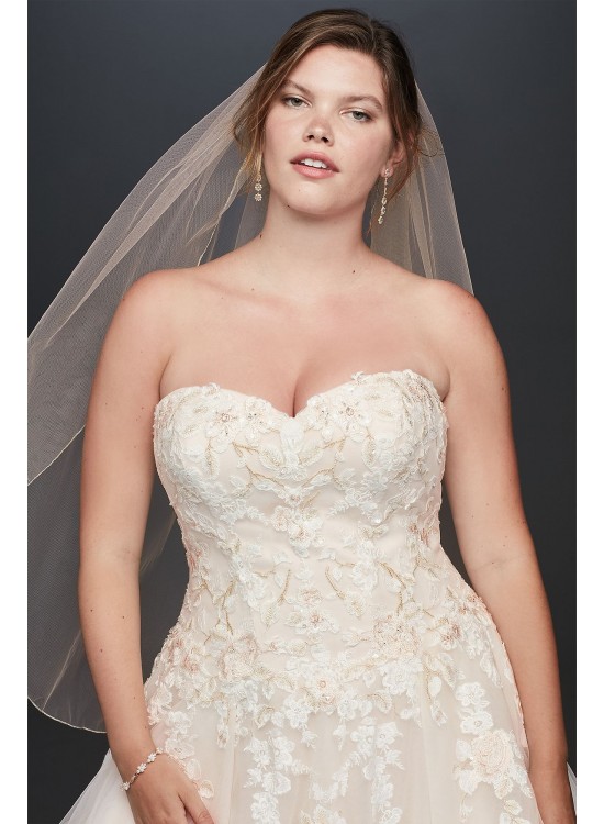 Embroidered Lace Applique Plus Size Wedding Dress  Collection 9V3902