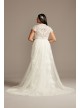 Embroidered Mock Neck Plus Size Wedding Dress Melissa Sweet 8MS251205