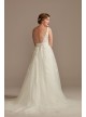 Embroidered Petite Tulle Skirt Wedding Dress  7CWG888